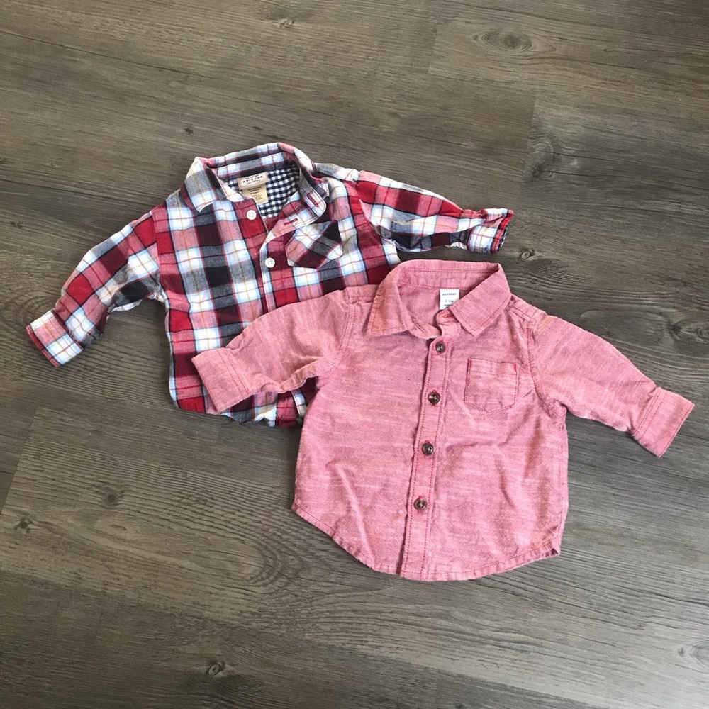 0-3 months button up shirts